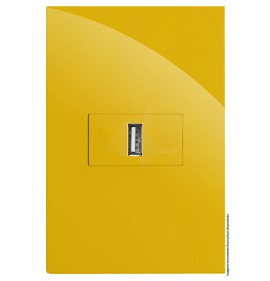 Conjunto USB 2.0A Horizontal 4x2 - RECTA MOSTARDA GLOSS